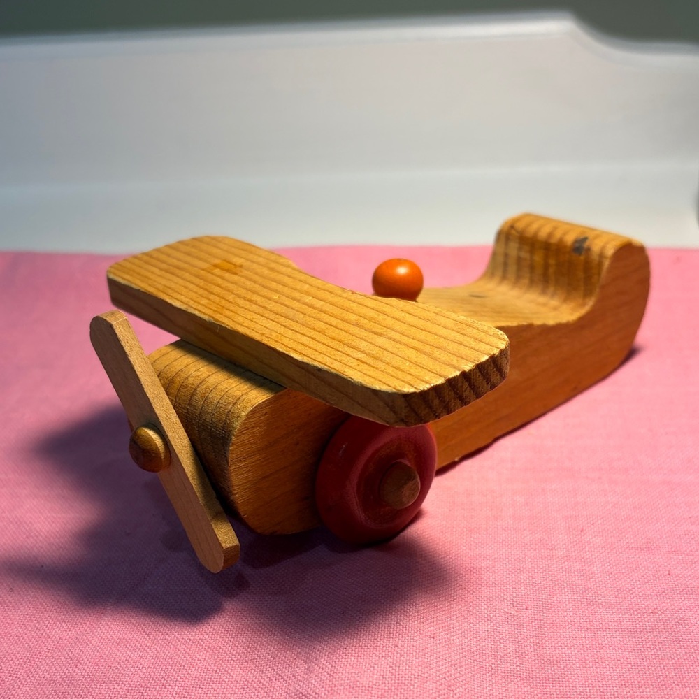 Vintage 1984 Creative Wood Design Airplane Toy Plane